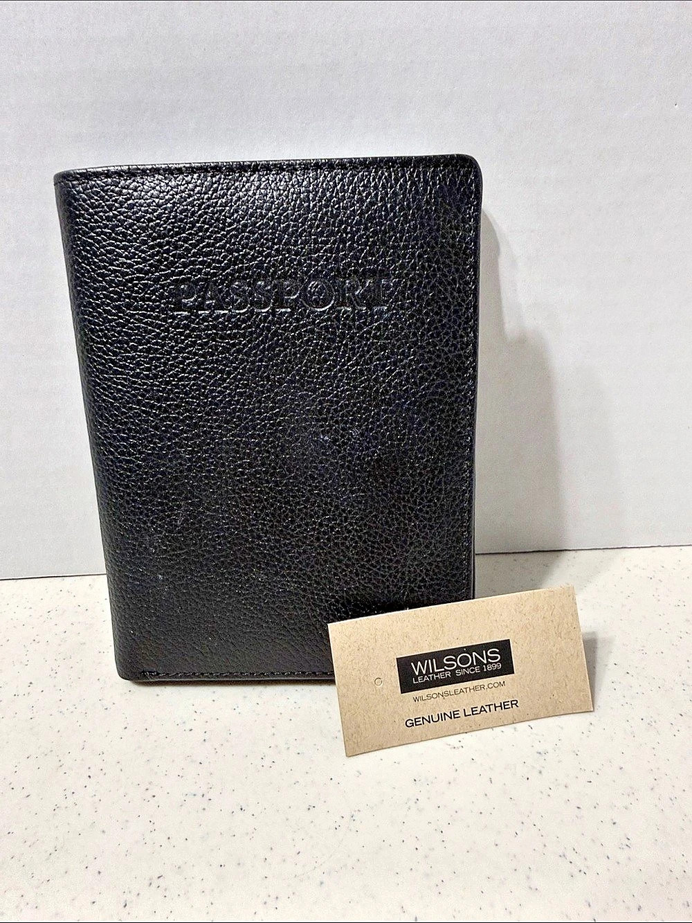 Wilson Leather Passport Organizer Leather Black Like New